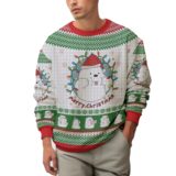 Hooktab Ice Bear Merry Christmas We Bare Bear Ugly Christmas Sweater