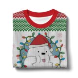 Hooktab Ice Bear Merry Christmas We Bare Bear Ugly Christmas Sweater