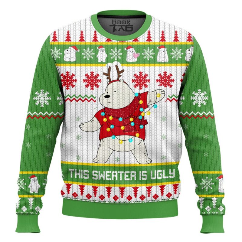 Hooktab Ice Bear This Sweater Is Ugly We Bare Bear Ugly Christmas Sweater