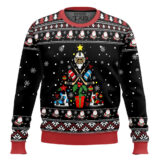 Hooktab Ice Hockey Christmas Tree Ugly Christmas Sweater