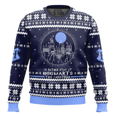 Hooktab I'd Rather Stay At Hogwart This Christmas Ugly Sweater