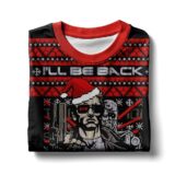 Hooktab I'll Be Back Terminator Ugly Christmas Sweater