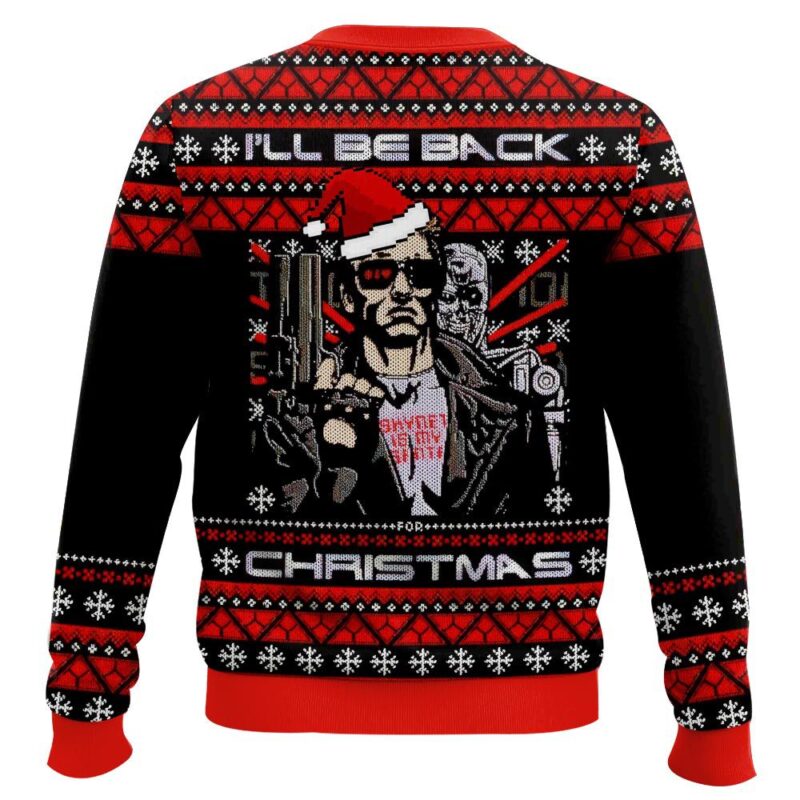 Hooktab I'll Be Back Terminator Ugly Christmas Sweater Hooktab I'll Be Back Terminator Ugly Christmas Sweater