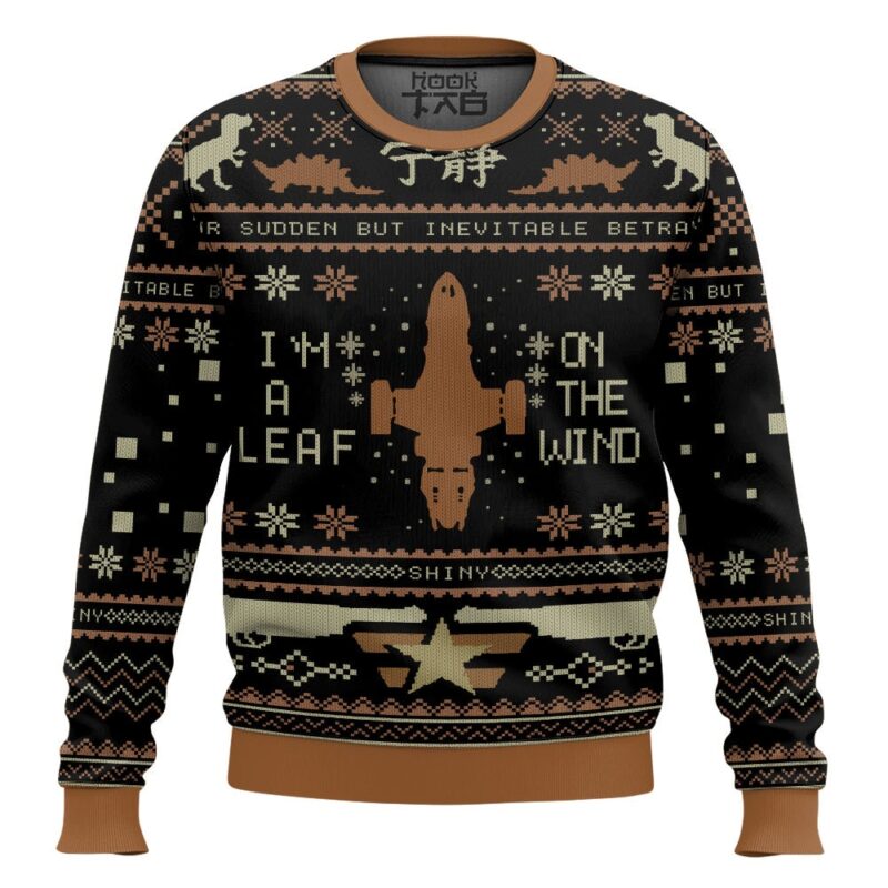 Hooktab I'm A Leaf On The Wind Serenity Firefly Ugly Christmas Sweater