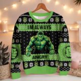 Hooktab I'm Always Angry Hulk Ugly Christmas Sweater