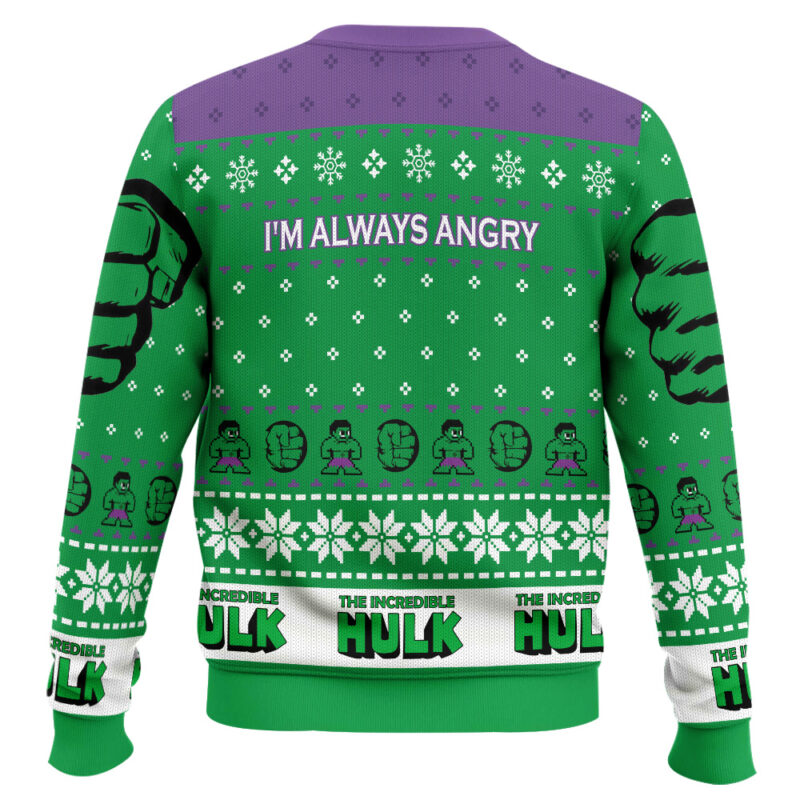 Hooktab I’m Always Angry The Incredible Hulk Ugly Christmas Sweater Hooktab I’m Always Angry The Incredible Hulk Ugly Christmas Sweater