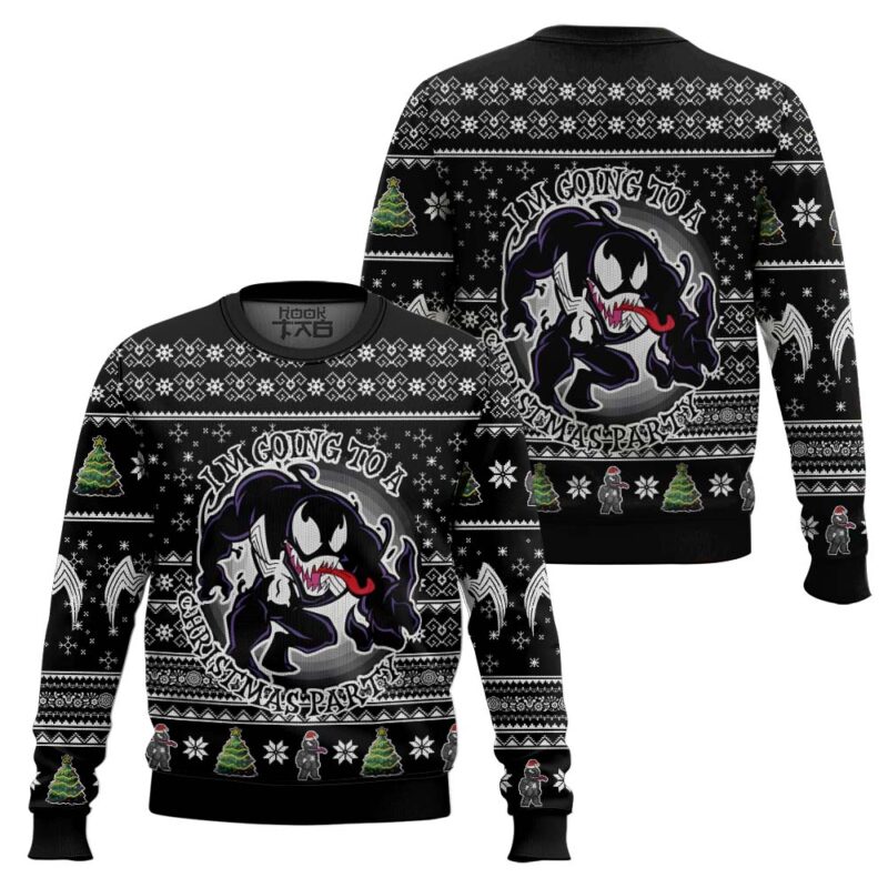 Hooktab I'm Going To A Christmas Party Marvel Venom Ugly Christmas Sweater Hooktab I'm Going To A Christmas Party Marvel Venom Ugly Christmas Sweater