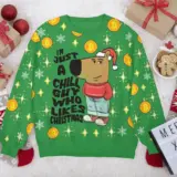 Hooktab I'm Just A Chill Guy Who Likes Christmas Meme Ugly Christmas Sweater