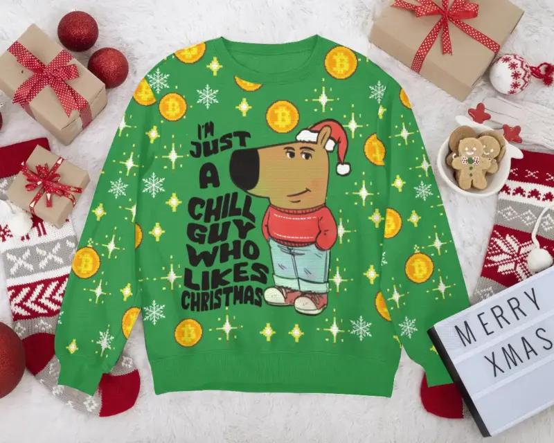 Hooktab I'm Just A Chill Guy Who Likes Christmas Meme Ugly Christmas Sweater Hooktab I'm Just A Chill Guy Who Likes Christmas Meme Ugly Christmas Sweater