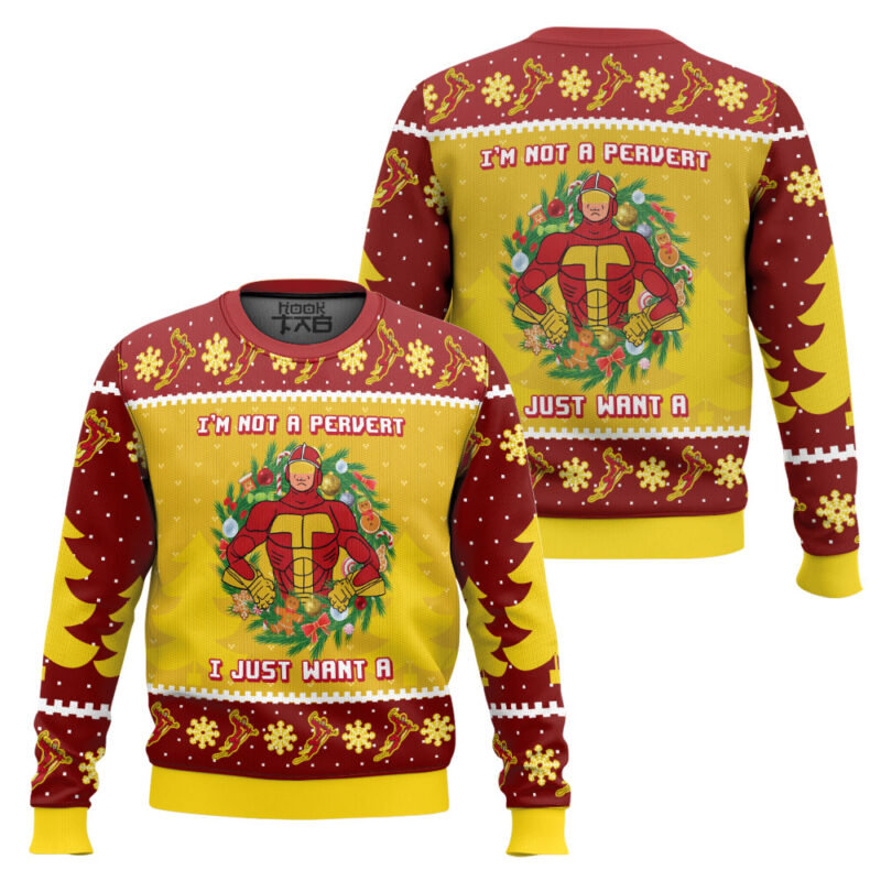 Hooktab I’m Not A Pervert Turbo Man Ugly Christmas Sweater Hooktab I’m Not A Pervert Turbo Man Ugly Christmas Sweater