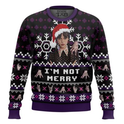 Hooktab I'm Not Merry Wednesday Ugly Christmas Sweater