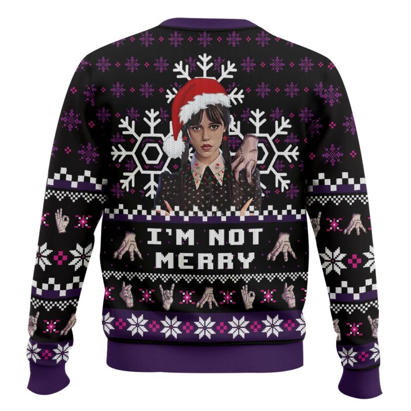 Hooktab I'm Not Merry Wednesday Ugly Christmas Sweater Hooktab I'm Not Merry Wednesday Ugly Christmas Sweater