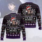 Hooktab I'm Not Merry Wednesday Ugly Christmas Sweater
