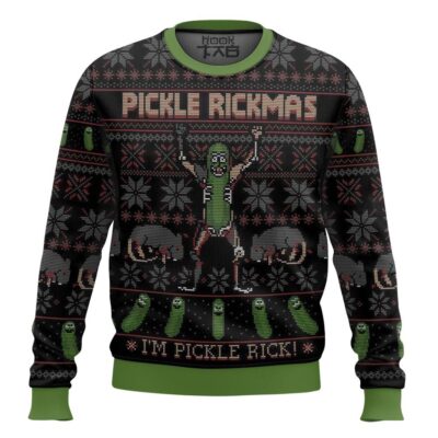 Hooktab I'm Pickle Rick And Morty Ugly Christmas Sweater