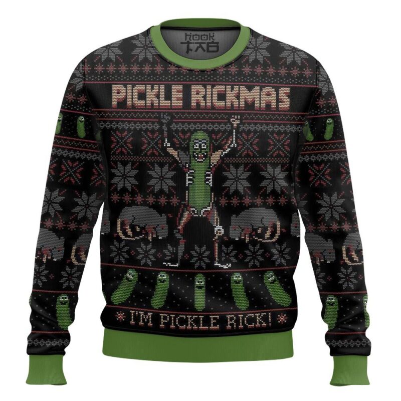 Hooktab I'm Pickle Rick And Morty Ugly Christmas Sweater