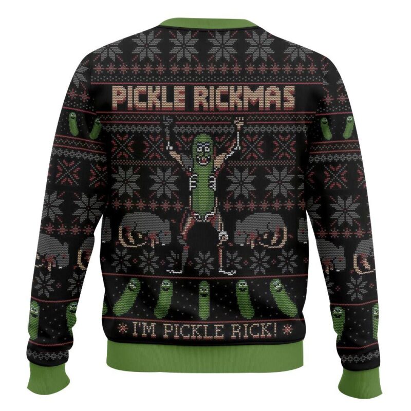 Hooktab I'm Pickle Rick And Morty Ugly Christmas Sweater Hooktab I'm Pickle Rick And Morty Ugly Christmas Sweater