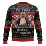 Hooktab I'm Thor Respect My Hobbies Marvel Ugly Christmas Sweater