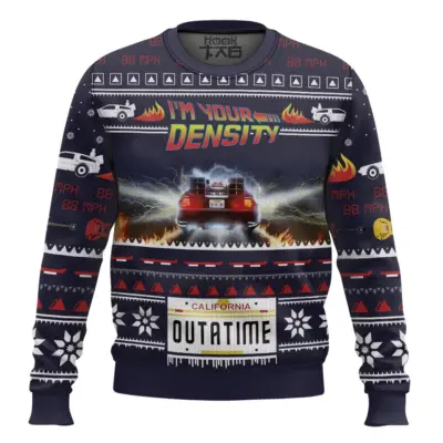 Hooktab I'm Your Density Back To The Future Ugly Christmas Sweater