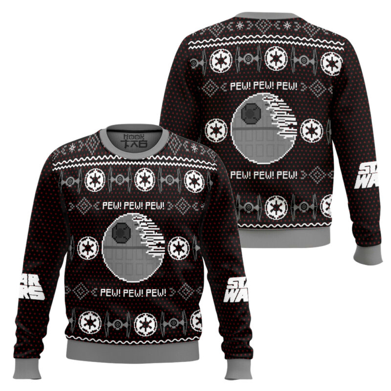 Hooktab Imperial Pew Pew Pew Star Wars Ugly Christmas Sweater Hooktab Imperial Pew Pew Pew Star Wars Ugly Christmas Sweater