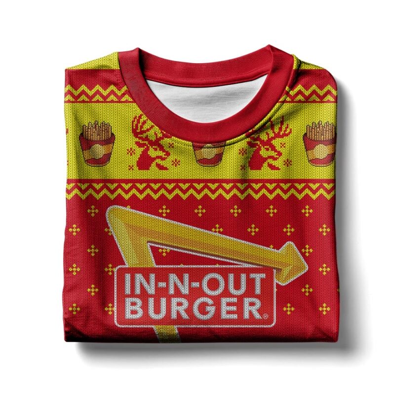 Hooktab In-N-Out Burger Ugly Christmas Sweater Hooktab In-N-Out Burger Ugly Christmas Sweater