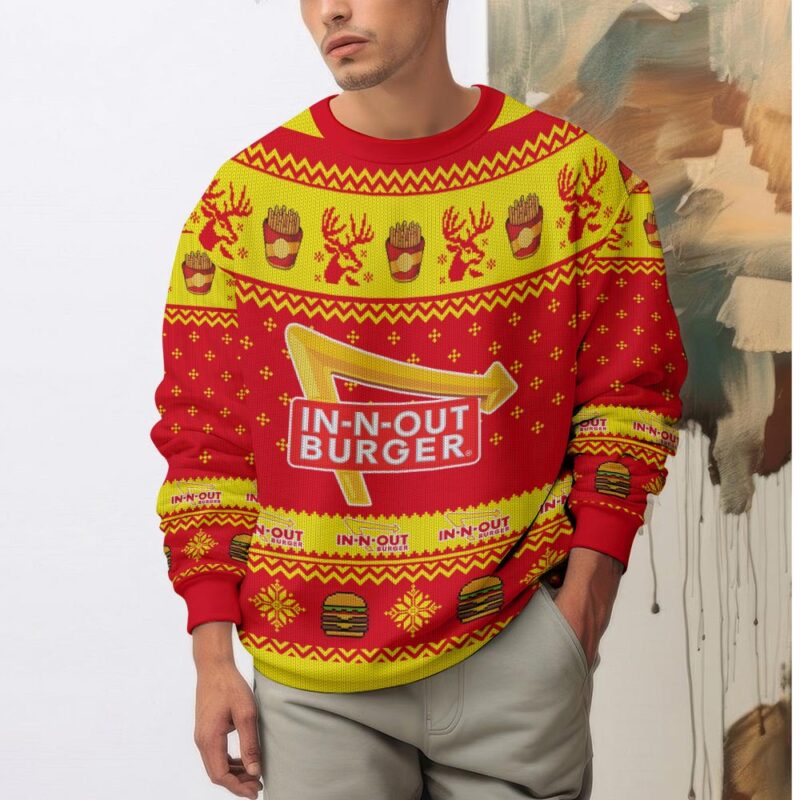 Hooktab In-N-Out Burger Ugly Christmas Sweater Hooktab In-N-Out Burger Ugly Christmas Sweater