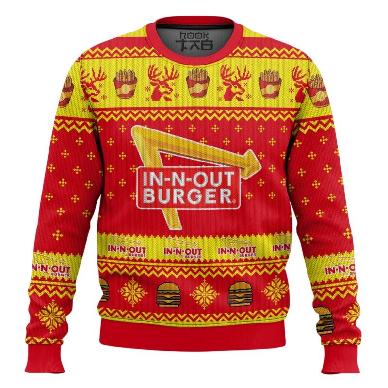 Hooktab In-N-Out Burger Ugly Christmas Sweater