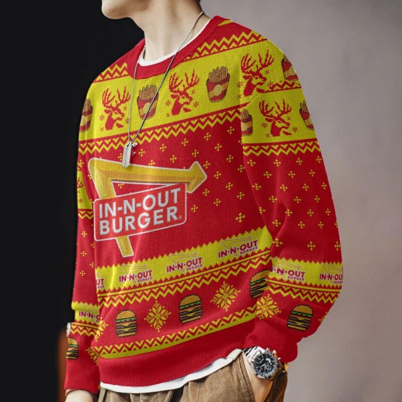 Hooktab In-N-Out Burger Ugly Christmas Sweater Hooktab In-N-Out Burger Ugly Christmas Sweater