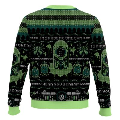 Hooktab In Space No One Can Hear You Scream Alien Ugly Christmas Sweater