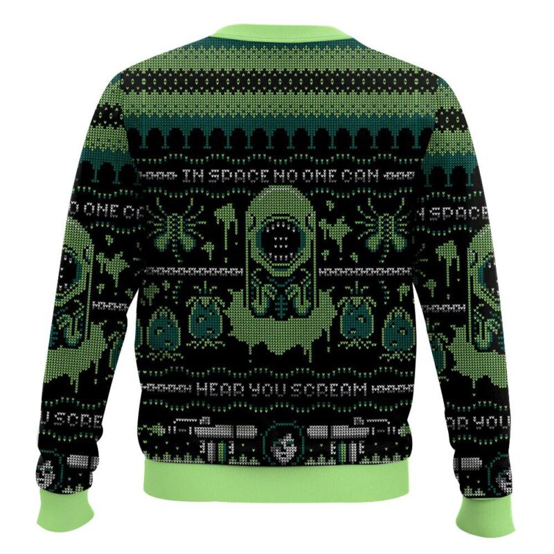 Hooktab In Space No One Can Hear You Scream Alien Ugly Christmas Sweater Hooktab In Space No One Can Hear You Scream Alien Ugly Christmas Sweater