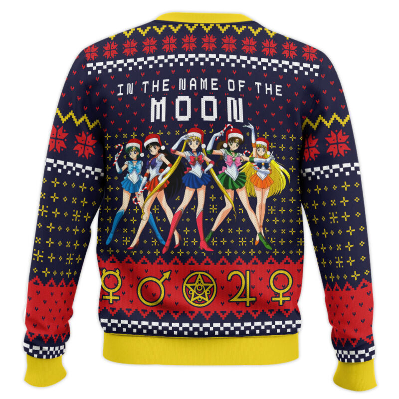 Hooktab In The Name Of The Moon Sailor Moon Ugly Christmas Sweater Hooktab In The Name Of The Moon Sailor Moon Ugly Christmas Sweater