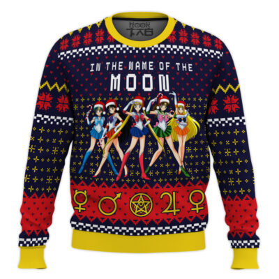 Hooktab In The Name Of The Moon Sailor Moon Ugly Christmas Sweater