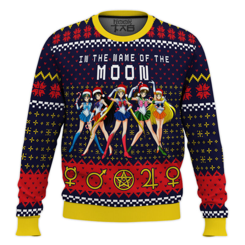 Hooktab In The Name Of The Moon Sailor Moon Ugly Christmas Sweater