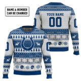 Hooktab Indianapolis Colts - Custom Name And Number Ugly Sweater