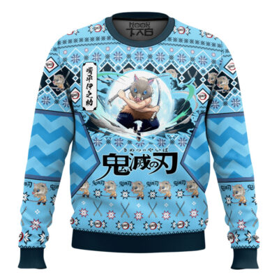Hooktab Inosuke Hashibira Ugly Christmas Sweater