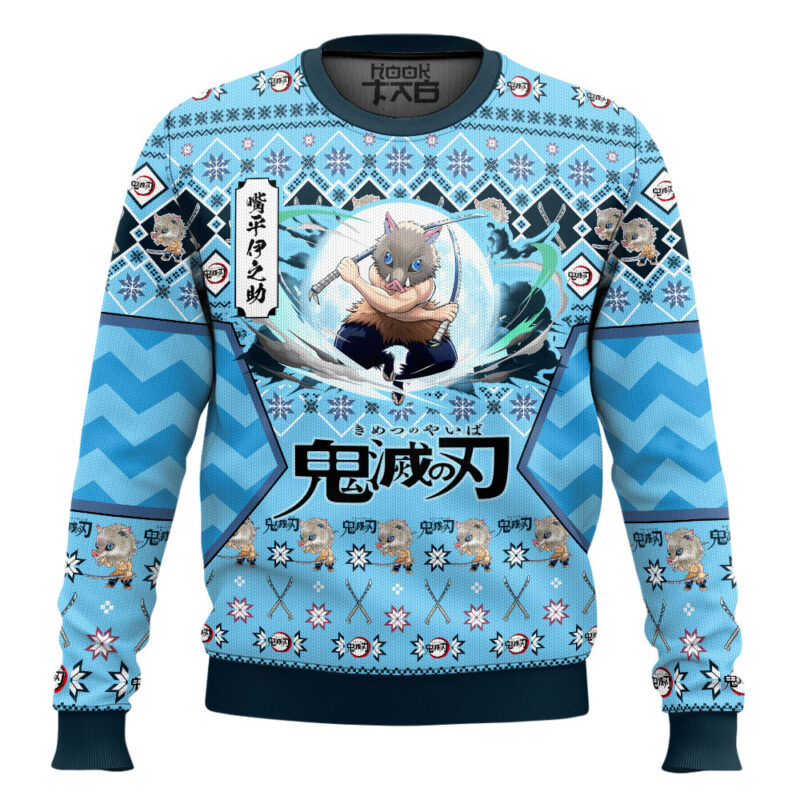 Hooktab Inosuke Hashibira Ugly Christmas Sweater