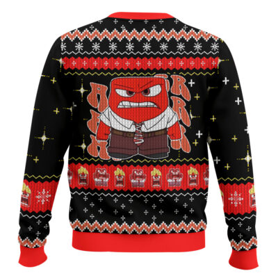 Hooktab Inside Out Anger Ugly Christmas Sweater