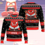 Hooktab Inside Out Anger Ugly Christmas Sweater