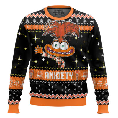 Hooktab Inside Out Anxiety Ugly Christmas Sweater