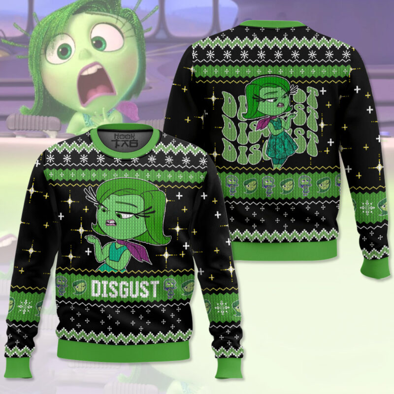 Hooktab Inside Out Disgust Ugly Christmas Sweater Hooktab Inside Out Disgust Ugly Christmas Sweater