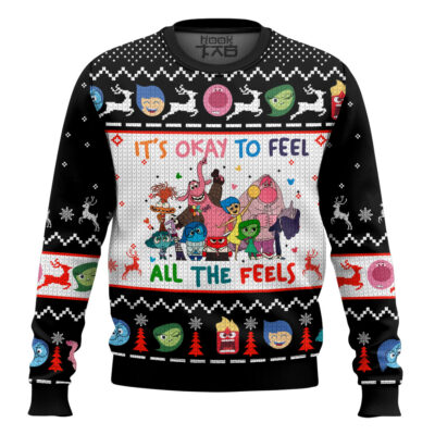 Hooktab Inside Out It's Okay To Feel All The Feels Ugly Christmas Sweater