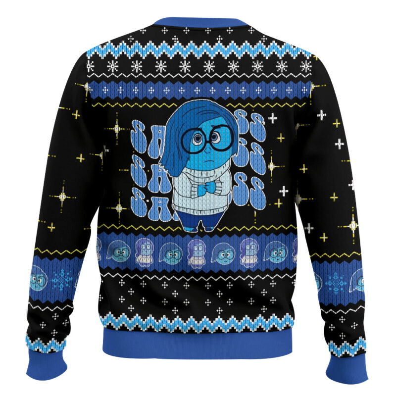Hooktab Inside Out Sadness Ugly Christmas Sweater Hooktab Inside Out Sadness Ugly Christmas Sweater