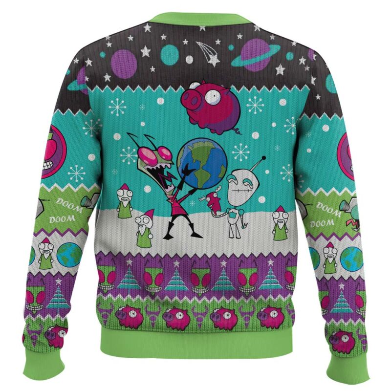 Hooktab Invader Zim Merry Jingly Ugly Christmas Sweater Hooktab Invader Zim Merry Jingly Ugly Christmas Sweater