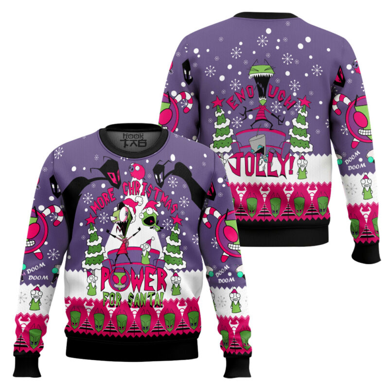 Hooktab Invader Zim More Power For Santa Ugly Christmas Sweater Hooktab Invader Zim More Power For Santa Ugly Christmas Sweater