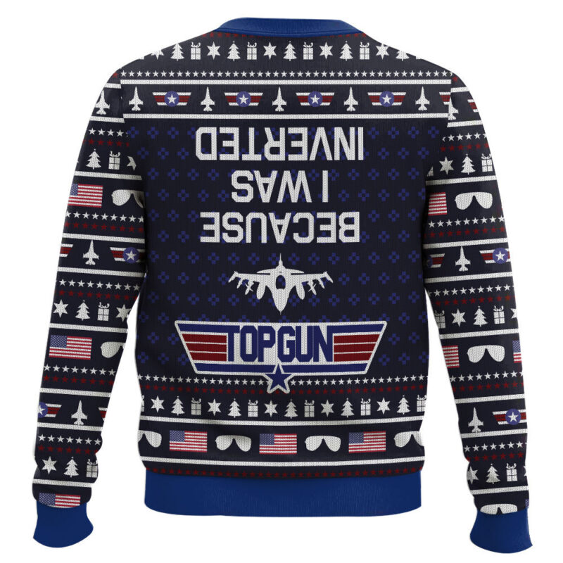 Hooktab Inverted Top Gun Ugly Christmas Sweater Hooktab Inverted Top Gun Ugly Christmas Sweater