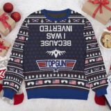 Hooktab Inverted Top Gun Ugly Christmas Sweater