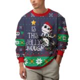 Hooktab Is This Jolly Enough Jack Skellington Ugly Christmas Sweater