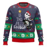 Hooktab Is This Jolly Enough Jack Skellington Ugly Christmas Sweater