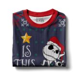 Hooktab Is This Jolly Enough Jack Skellington Ugly Christmas Sweater