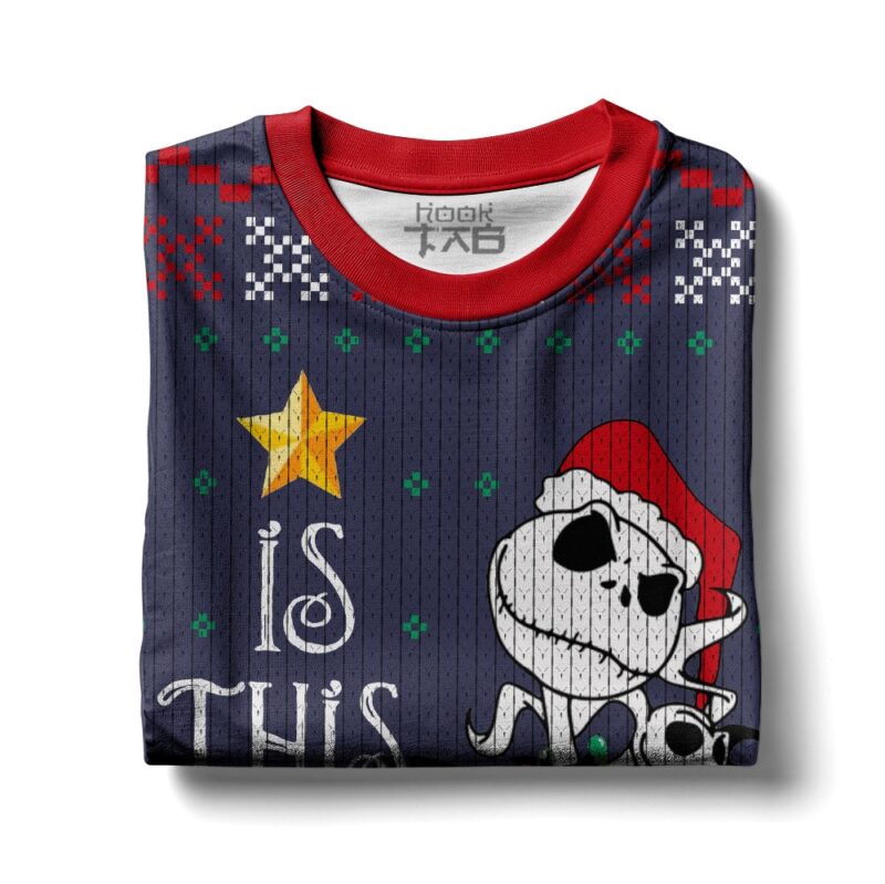 Hooktab Is This Jolly Enough Jack Skellington Ugly Christmas Sweater Hooktab Is This Jolly Enough Jack Skellington Ugly Christmas Sweater