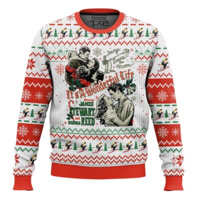 Hooktab It’s A Wonderful Life George And Mary Ugly Christmas Sweater